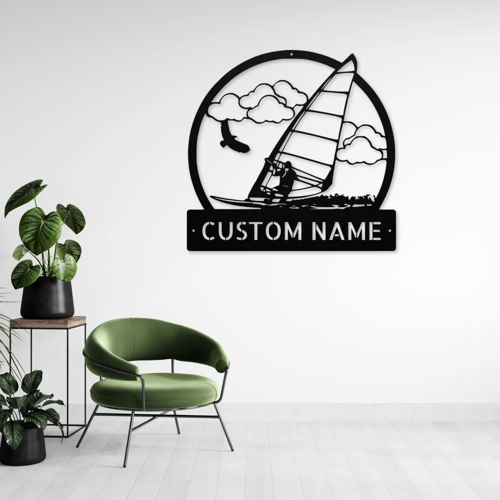 Personalized Land Windsurfing Metal Sign